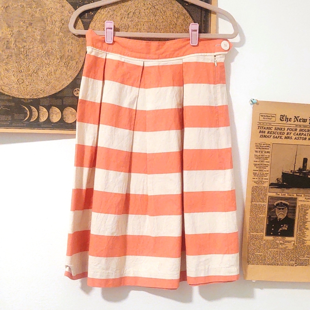 Pink striped skirt